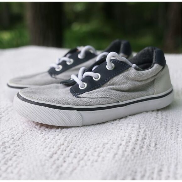 Tommy Bahama Toddler Navy Blue Grey Canvas Sneakers - Picture 5 of 8
